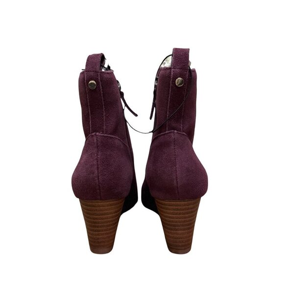 Women's Suede Ankle Booties - Purple - Picture 5 of 7